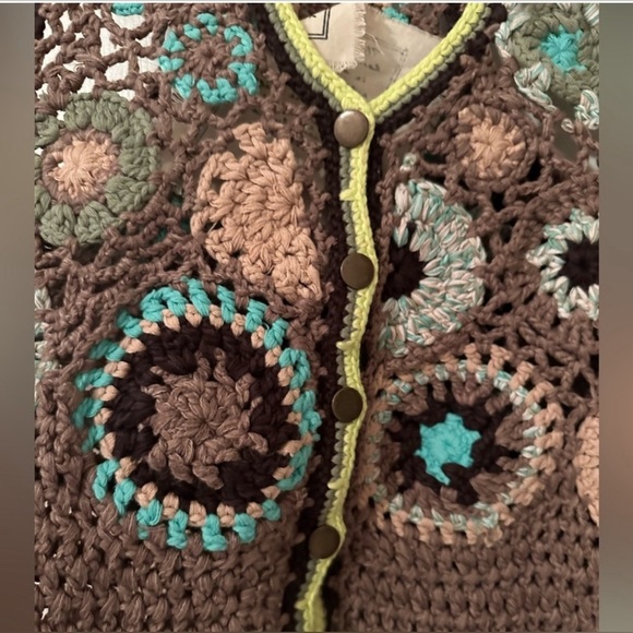 RARE NWT FREE PEOPLE DESERT ROSE CROCHET BOHO VEST HANDCRAFTED - Picture 8 of 8